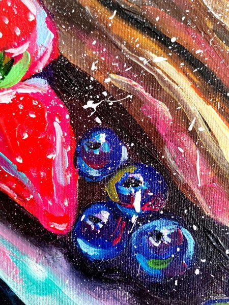 Additional view 6: Pop Art Still-Life Painting Breakfast - food painting by painter Aliaksandra Tsesarskaya acrylic canvas 