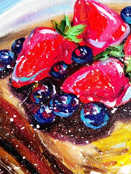 Additional view 7: Pop Art Still-Life Painting Breakfast - food painting by painter Aliaksandra Tsesarskaya acrylic canvas 