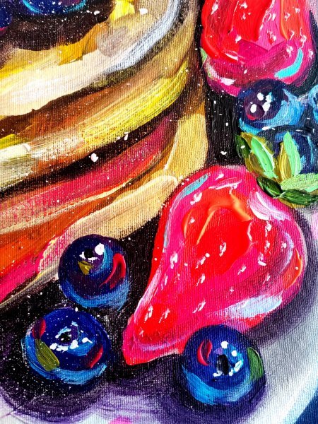 Additional view 8: Pop Art Still-Life Painting Breakfast - food painting by painter Aliaksandra Tsesarskaya acrylic canvas 