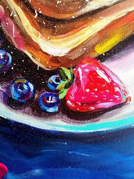 Additional view 9: Pop Art Still-Life Painting Breakfast - food painting by painter Aliaksandra Tsesarskaya acrylic canvas 