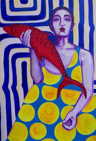 Additional view 7: Pop Art Portrait Painting Painting Gertrude, 2025. by painter Oksana Chumakova acrylic canvas 