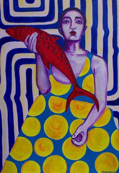 Additional view 8: Pop Art Portrait Painting Painting Gertrude, 2025. by painter Oksana Chumakova acrylic canvas 
