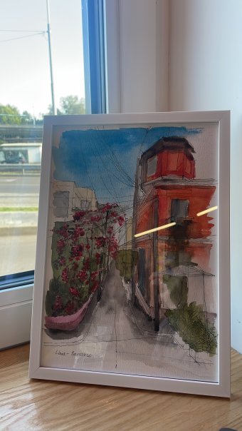 Pittura "Lima-Barranco", pittore Olga Chevozorova acquerello carta alla Jose Art Gallery