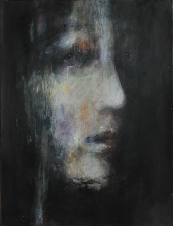 Painting "Claudia's secrecy" by painter Lochter Andreas oil cardboard at Jose Art Gallery