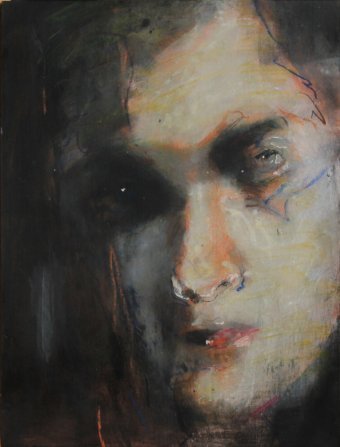 Painting "The Happiness of Elisabeth" by painter Lochter Andreas oil cardboard at Jose Art Gallery