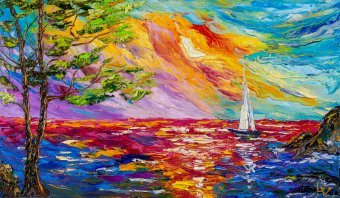 Pittura "Viaggio interiore", pittore Vladyslav Durniev olio tela alla Jose Art Gallery