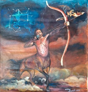 Malerei "Chiron the Wounded Healer in Earth Tones", maler/-in William Barreto Acryl Stoff in der Jose Art Gallery