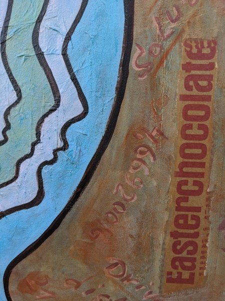 Additional view 1: Contemporary Art Interior Painting Communication: Voices of Modern Connection by painter Lena Kolambet acrylic canvas 