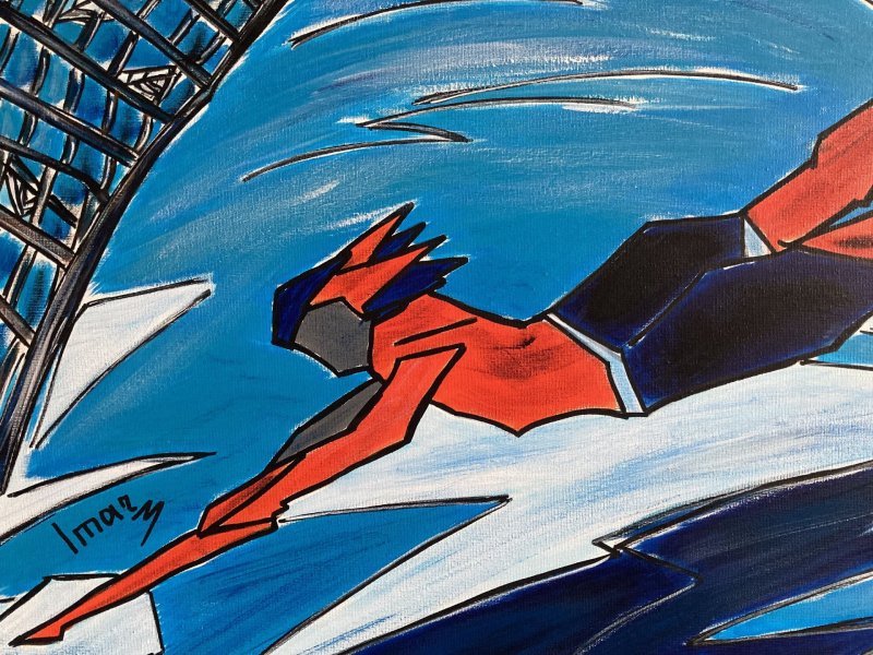 Additional view 2: Avant-garde Marine Art Painting Pearl diver by painter Imar acrylic canvas 