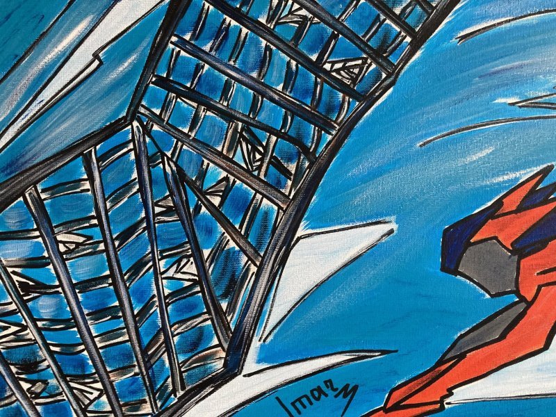 Additional view 3: Avant-garde Marine Art Painting Pearl diver by painter Imar acrylic canvas 