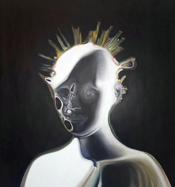 Modern Portrait Painting HYDRA by painter Stefano Mazzolini oil canvas 