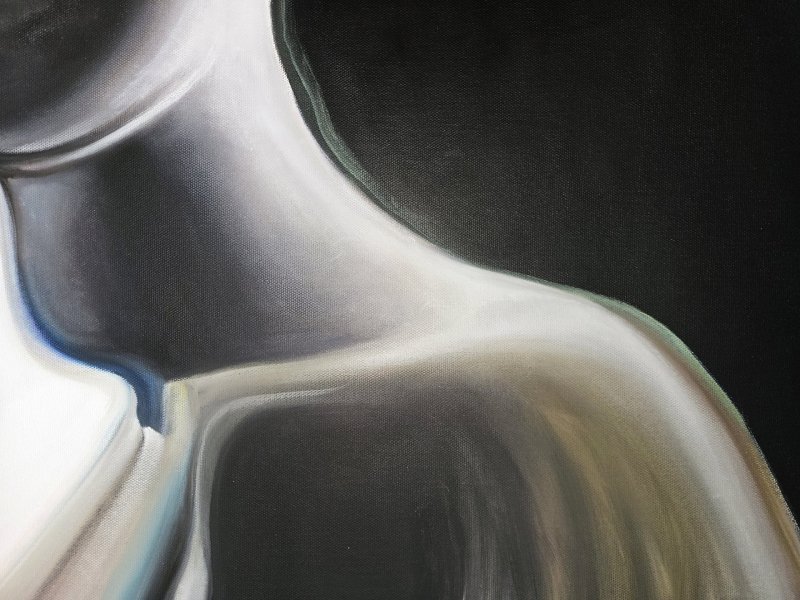 Additional view 3: Modern Portrait Painting HYDRA by painter Stefano Mazzolini oil canvas 