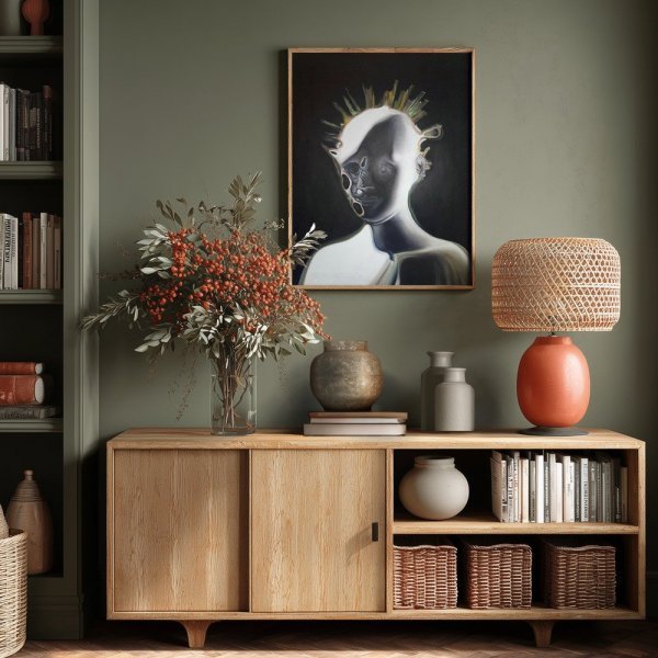 Additional view 6: Modern Portrait Painting HYDRA by painter Stefano Mazzolini oil canvas 