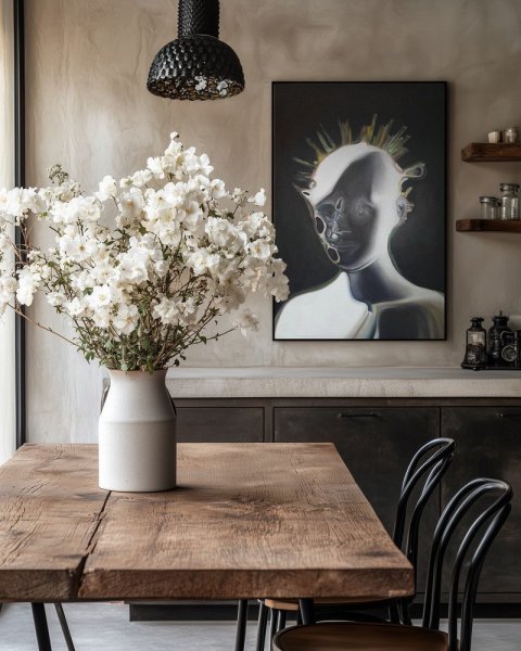 Additional view 7: Modern Portrait Painting HYDRA by painter Stefano Mazzolini oil canvas 