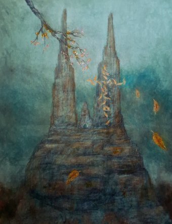 Painting "Our Lady" by painter Alberto Thirion pastel paper at Jose Art Gallery