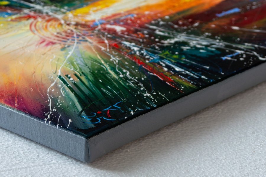 Additional view 8: Abstract Cityscapes Painting Urban Awakening by painter Liubov Kuptsova oil canvas 