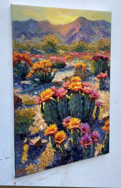 Immagine aggiuntiva 2: Impressionismo Paesaggio Pittura "Canyon dell'Arizona", pittore Yevgeny Chernyakovsky olio tela 