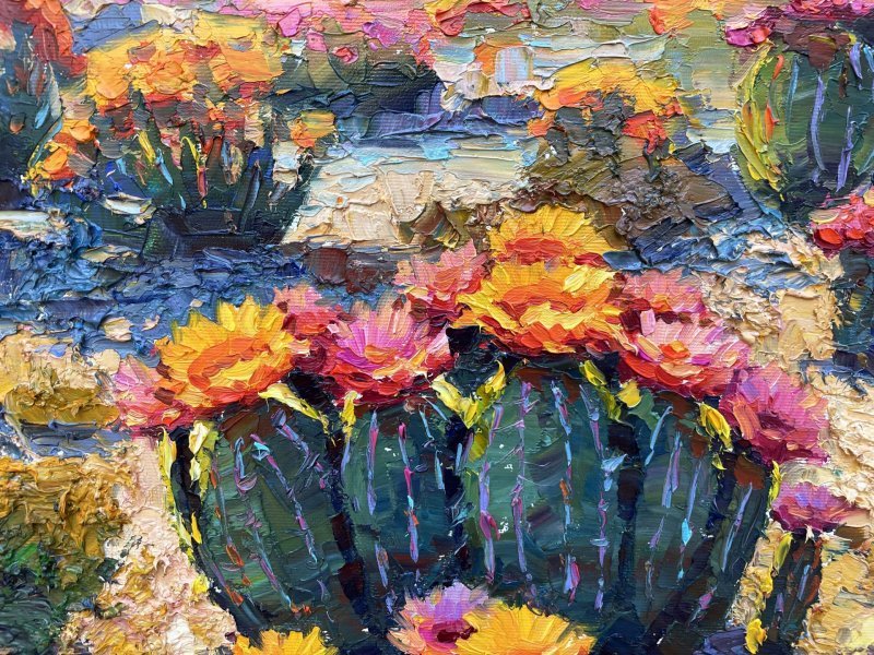 Immagine aggiuntiva 4: Impressionismo Paesaggio Pittura "Canyon dell'Arizona", pittore Yevgeny Chernyakovsky olio tela 