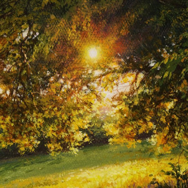 Immagine aggiuntiva 1: Fotorealismo Paesaggio Pittura "Mattina in montagna", pittore Viktar Yushkevich Yuvart acrilico tela 