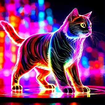 Digitale Kunst "Lichter der Stadt Katze", digitale/-r künstler/-in Viktor Levchenko in der Jose Art Gallery