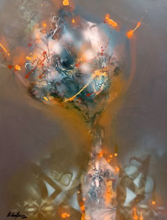 Malarstwo "Jesienny statek z kwiatami", malarz Kloska Ovidiu akryl płótno w Jose Art Gallery