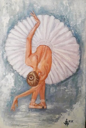 Peinture "Ballerine", peintre Nadiya Ulyanich huile toile à la Jose Art Gallery