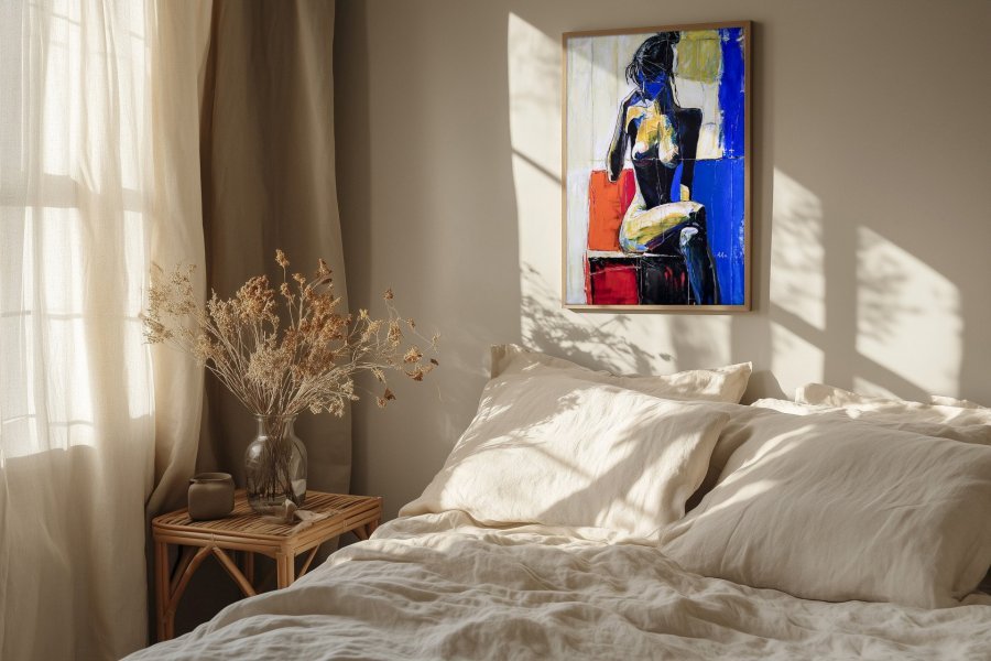 Additional view 1: Expressionism Nude Painting By the Window by painter Alexander Aksyonov acrylic canvas 