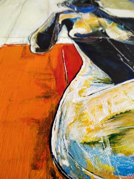 Additional view 3: Expressionism Nude Painting By the Window by painter Alexander Aksyonov acrylic canvas 