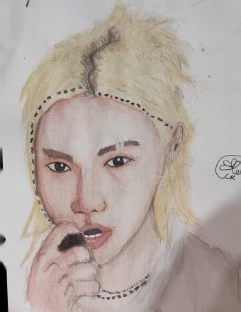 Pittura "Lee Felix: l'incarnazione della bellezza e dell'eleganza", pittore Lix acquerello carta alla Jose Art Gallery