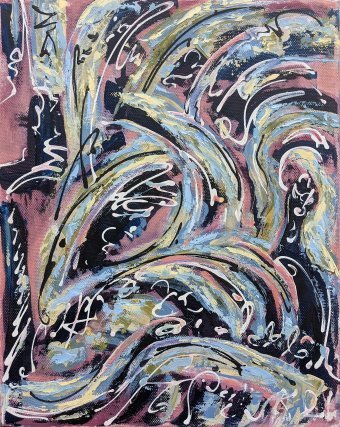 Pittura "Rinnovamento del vento di primavera: speranza in movimento", pittore Lena Kolambet acrilico tela alla Jose Art Gallery