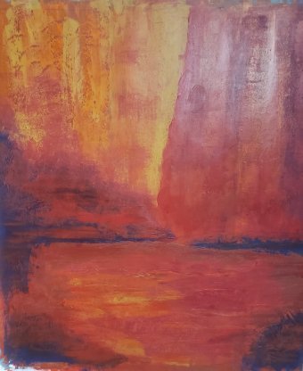 Painting "Lava lake" by painter Elmir Tatar acrylic canvas at Jose Art Gallery
