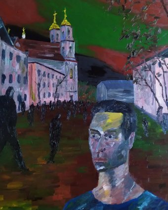 Painting "Bad news" by painter Stanislav Bazylev oil canvas at Jose Art Gallery