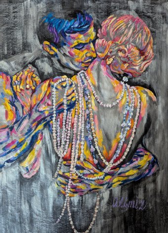 Malerei "Perlenumarmung", maler/-in Oksana Almiz Öl Leinwand in der Jose Art Gallery