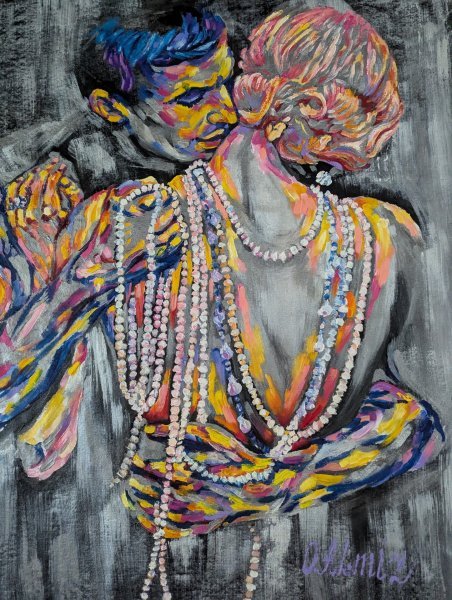 Додаткове зображення 3: Фігуративізм Ню Живопис "Перлинні обійми", живописець Оксана Альміз масло холст 