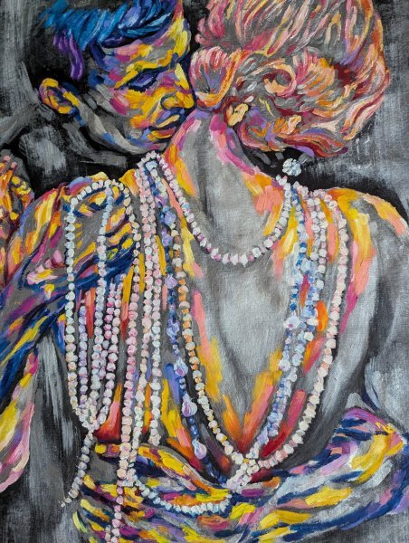 Додаткове зображення 5: Фігуративізм Ню Живопис "Перлинні обійми", живописець Оксана Альміз масло холст 