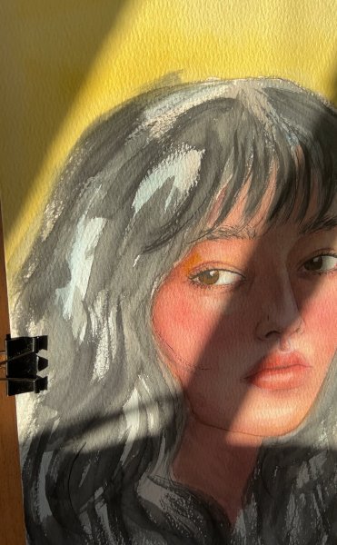 Additional view 4: Realism Portrait Painting Facial Beauty. Watercolor Realism by painter Agnes watercolor paper 