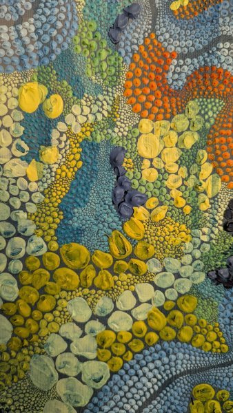 Additional view 1: Abstract Mythological Painting Forming a new self by painter Oksana Gural acrylic canvas 