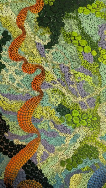 Additional view 2: Abstract Mythological Painting Forming a new self by painter Oksana Gural acrylic canvas 