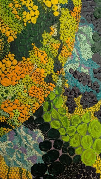 Additional view 3: Abstract Mythological Painting Forming a new self by painter Oksana Gural acrylic canvas 