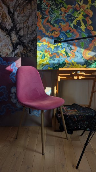 Additional view 5: Abstract Mythological Painting Forming a new self by painter Oksana Gural acrylic canvas 