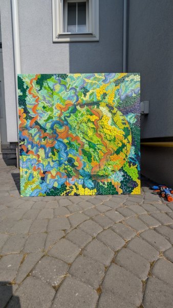 Additional view 7: Abstract Mythological Painting Forming a new self by painter Oksana Gural acrylic canvas 