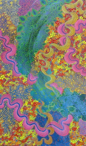 Abstract Flower Painting When music plays, everything comes alive by painter Oksana Gural acrylic canvas 