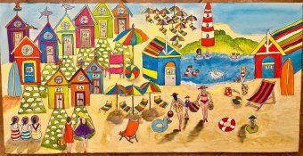 Painting "Summer Dreams Between the Sea and the Sun" by painter Manuela Minelli acrylic canvas at Jose Art Gallery