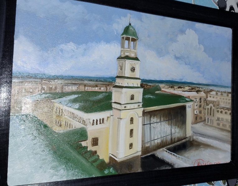 Immagine aggiuntiva 1: Fotorealismo Storico Pittura "Ostrog antico iperrealistico", pittore Yulia Stasiuk olio legno 