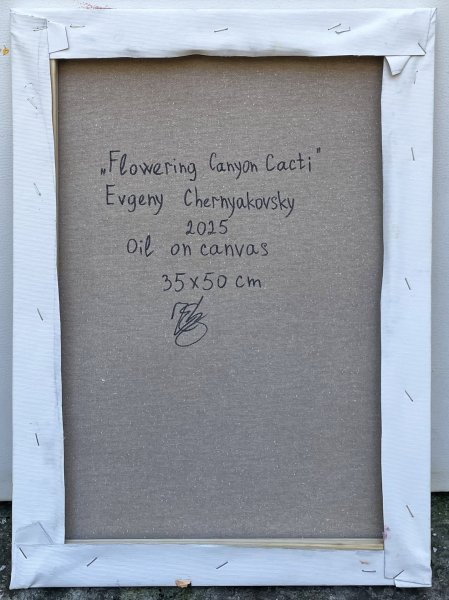 Additional view 8: Art Deco Flower Painting Morning in Canyon by painter Yevgeny Chernyakovsky oil canvas 