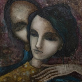 Живопись "Любовь: Тайны взгляда и маски", живописец Elene Injia масло холст в Jose Art Gallery