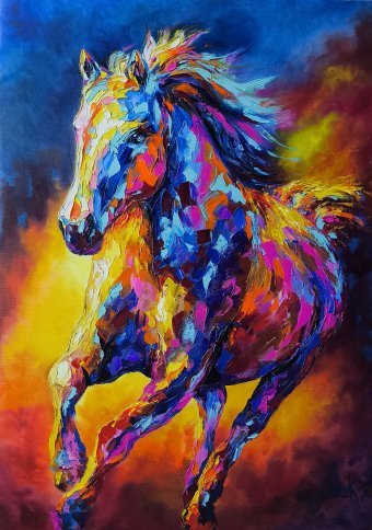 Malarstwo "Ognisty pęd", malarz Anastasia Kozorez olej płótno w Jose Art Gallery