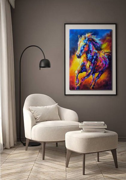 Additional view 2: Contemporary Art Animal Painting Fiery momentum by painter Anastasia Kozorez oil canvas 