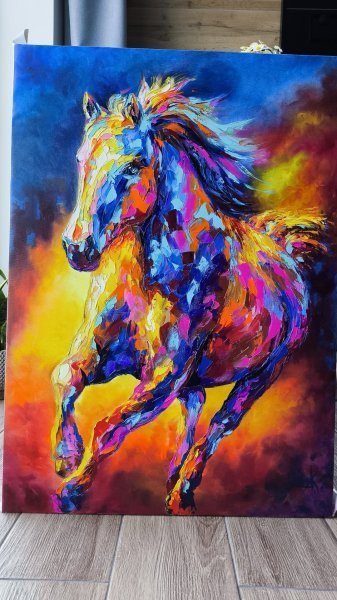 Additional view 5: Contemporary Art Animal Painting Fiery momentum by painter Anastasia Kozorez oil canvas 