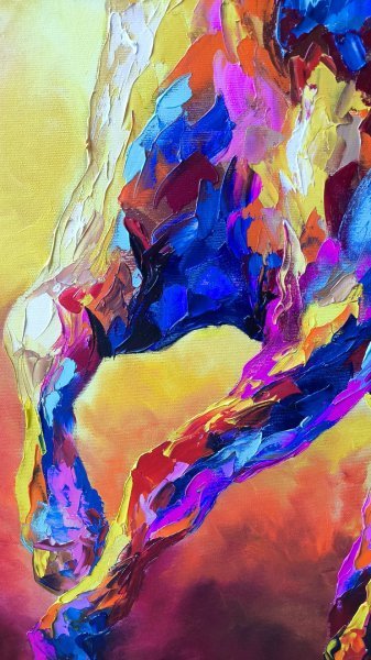 Additional view 8: Contemporary Art Animal Painting Fiery momentum by painter Anastasia Kozorez oil canvas 